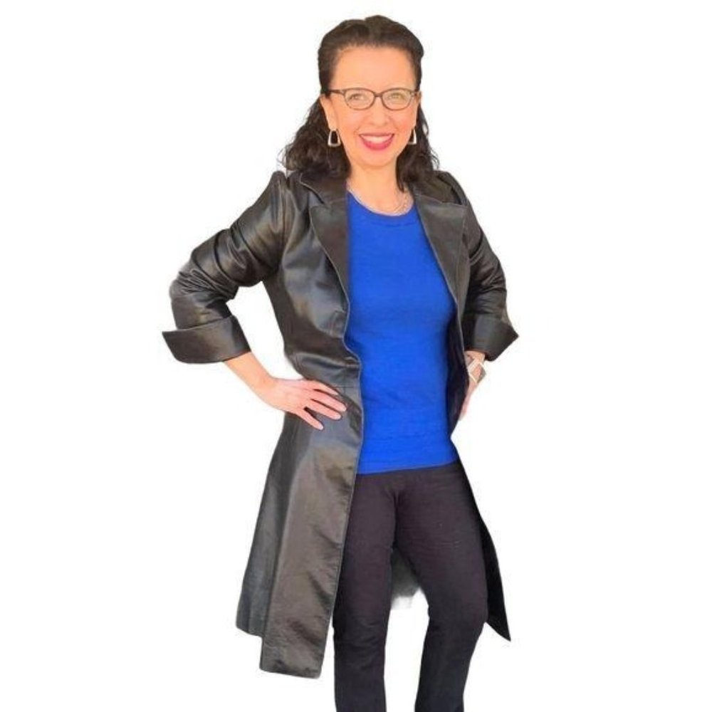 Mackage Lambskin Trench Long Sleek Chic Black Single Breast Jacket Black Medium
